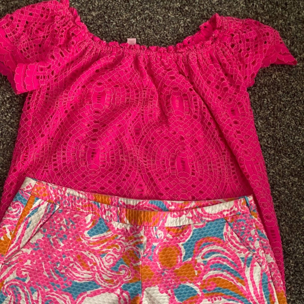 Lilly Pulitzer top and shorts